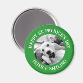 Funny St. Patrick's Day Irish and Smiling Dog Magnet (Vorderseite/Rückseite)