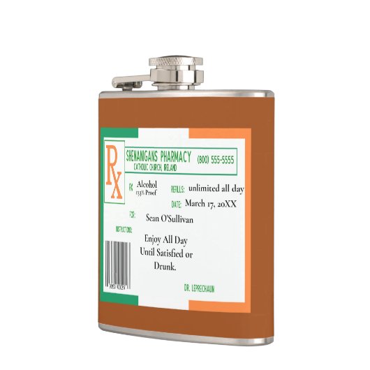 Funny St. Patrick's Day Irish Booze Flachmann (Links)