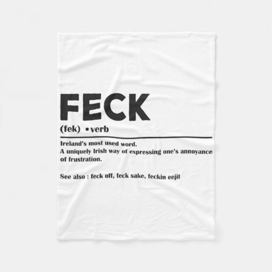 Funny St Patricks Day Irish Feck Definition For Wo Fleecedecke (Vorderseite)