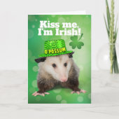 Funny St. Patrick's Day Irish O'Possum Karte (Vorderseite)
