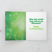 Funny St. Patrick's Day Irish O'Possum Karte (Innenseite)