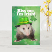 Funny St. Patrick's Day Irish O'Possum Karte (Gelbe Blume)