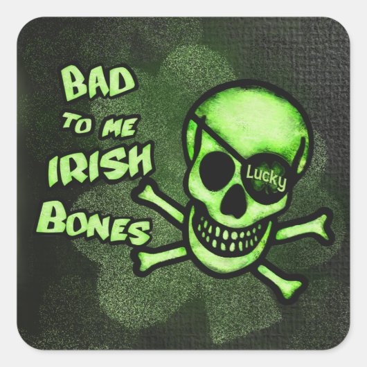 Funny St. Patrick's Day Irish Pirate Skull Sticker (Vorderseite)