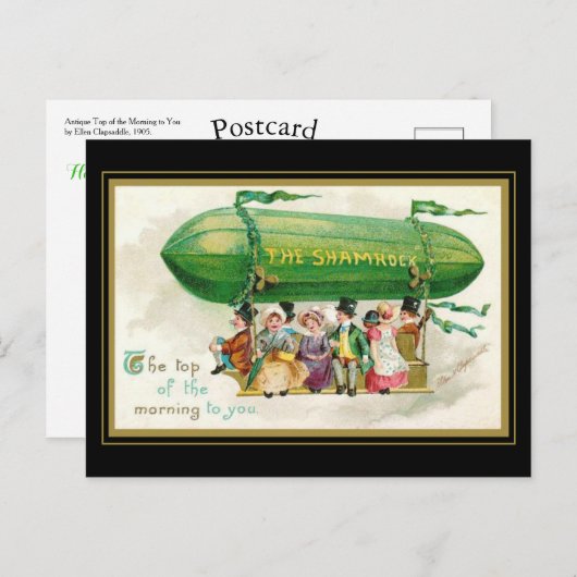 Funny St Patrick's Day Irish Top of the Morning Postkarte (Vorne/Hinten)