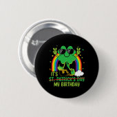 Funny St Patrick's Day its My Birthday Kleeblatt R Button (Vorne & Hinten)