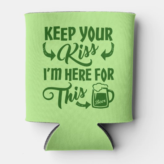 Funny St Patricks Day Kiss Deterrent | Irischer Bi Dosenkühler (Vorderseite)