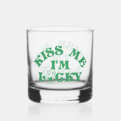 Funny St Patricks Day Kiss Me I'm Lucky Group Whiskyglas (Rückseite)