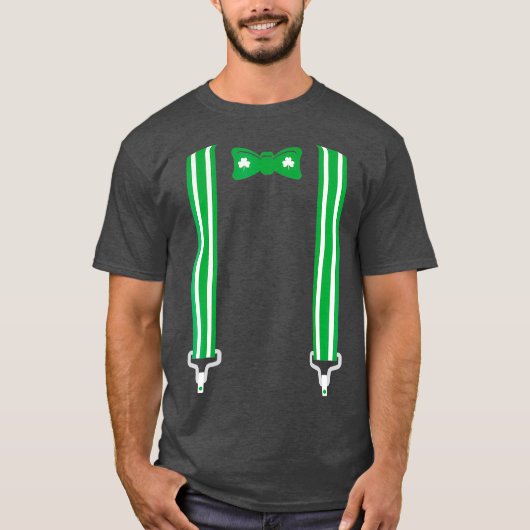 Funny St. Patricks Day Kleeblatt Bow Krawatte T-Shirt (Vorderseite)