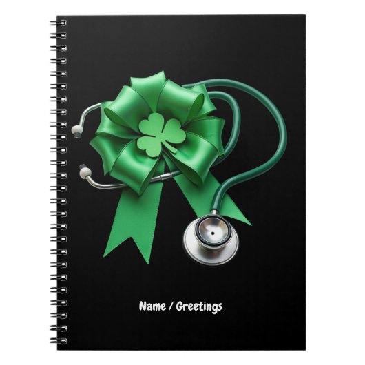 Funny St Patrick's Day Kleeblatt & Coquette Nurse Notizblock (Vorderseite)