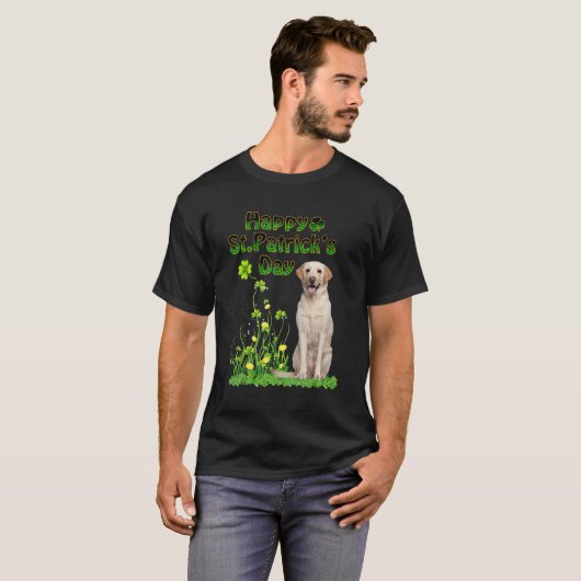Funny St Patricks Day Labrador Retriever Dog Niedl T-Shirt (Vorne ganz)