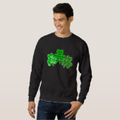 Funny St Patricks Day Leopard Camouflage Kariert S Sweatshirt (Vorne ganz)