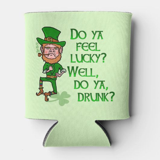 Funny St Patrick's Day Leprechaun Betrunken Dosenkühler (Vorderseite)