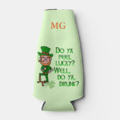 Funny St Patrick's Day Leprechaun Betrunken Flaschenkühler (Vorderseite)