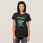 Funny St. Patrick's Day Lucky Glasses Dabbing Iris T-Shirt (Vorne ganz)
