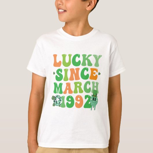 Funny St Patrick's Day Lucky Seit März 1992 T-Shirt (Vorderseite)