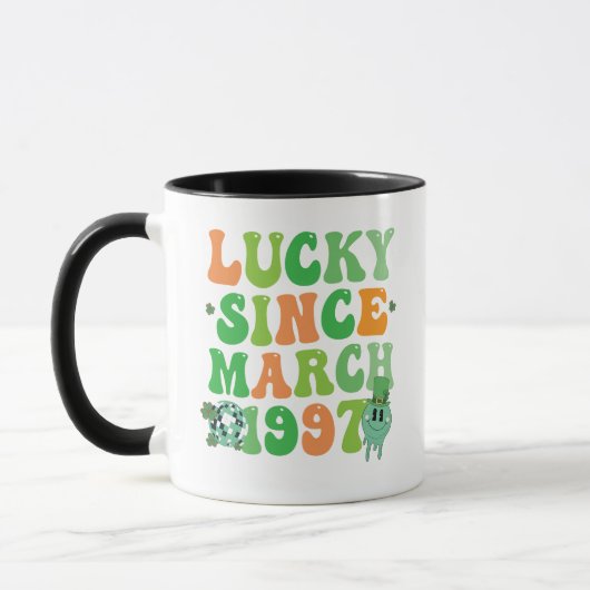 Funny St Patrick's Day Lucky Seit März 1997 Tasse (Links)