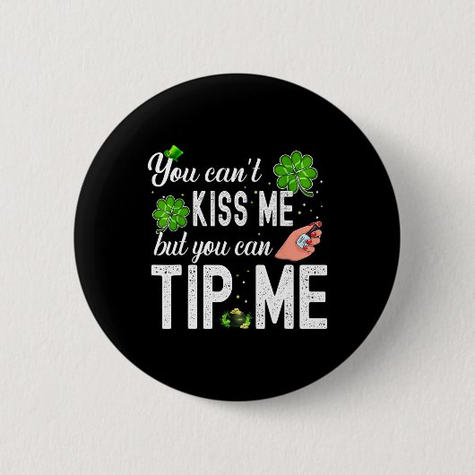 Funny St Patricks Day Nail Tech Kellnerin Button (Vorderseite)