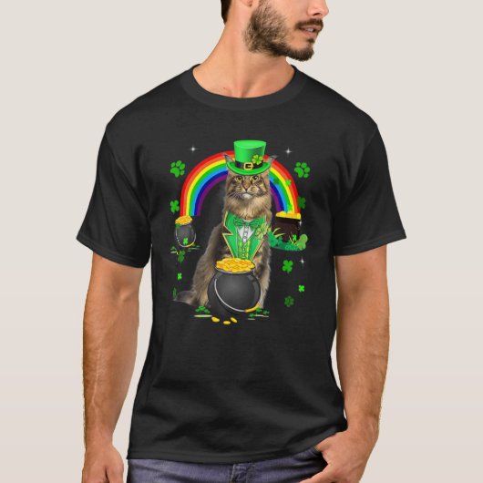 Funny St. Patrick's Day Niedlich Cat Leprechaun Sh T-Shirt (Vorderseite)