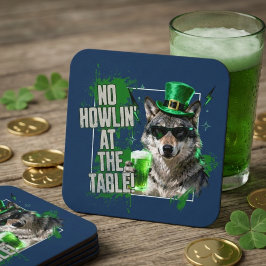 Funny St Patricks Day No Howlin At Table Coaster Rechteckiger Pappuntersetzer