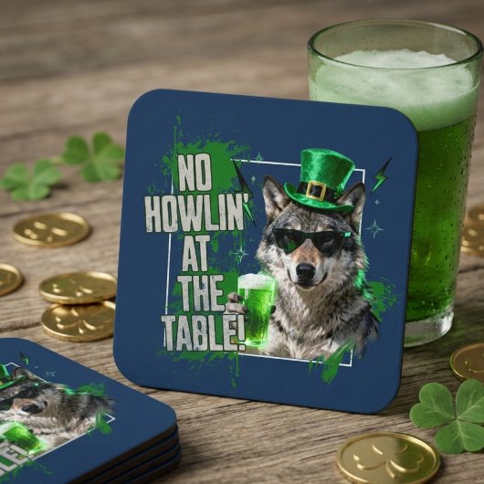Funny St Patricks Day No Howlin At Table Coaster Rechteckiger Pappuntersetzer