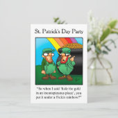 Funny St. Patrick's Day Party Einladungen (Stehend Vorderseite)