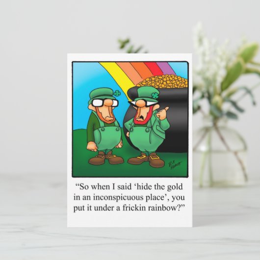 Funny St. Patrick's Day Party Einladungen (Stehend Vorderseite)