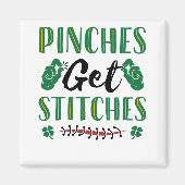 Funny St. Patrick's Day Pinches erhalten Stitches Magnet (Vorne)