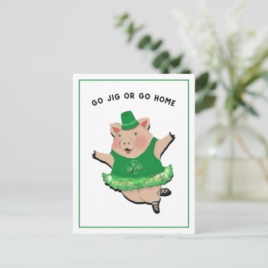 Funny St. Patrick's Day Postcard Postkarte (Stehend Vorderseite)