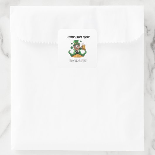Funny St. Patrick's Day Quadratischer Aufkleber (Tasche)