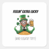 Funny St. Patrick's Day Quadratischer Aufkleber (Vorderseite)
