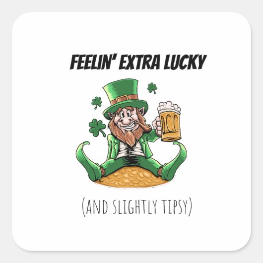 Funny St. Patrick's Day Quadratischer Aufkleber (Vorderseite)