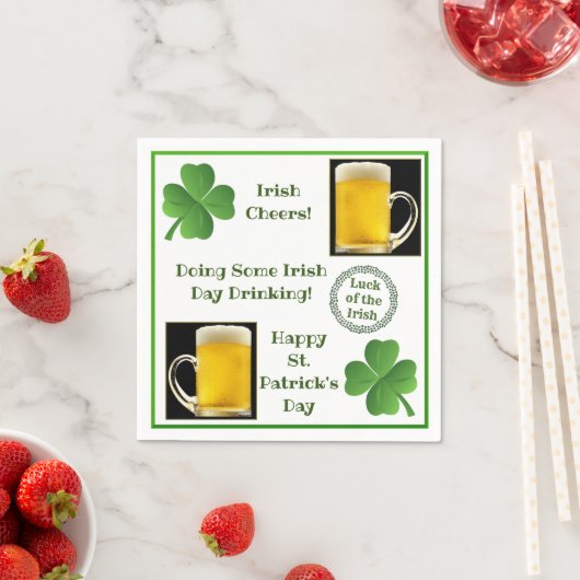 Funny St. Patrick's Day Quotes Beer Kleeblatt Part Serviette (Beispiel)