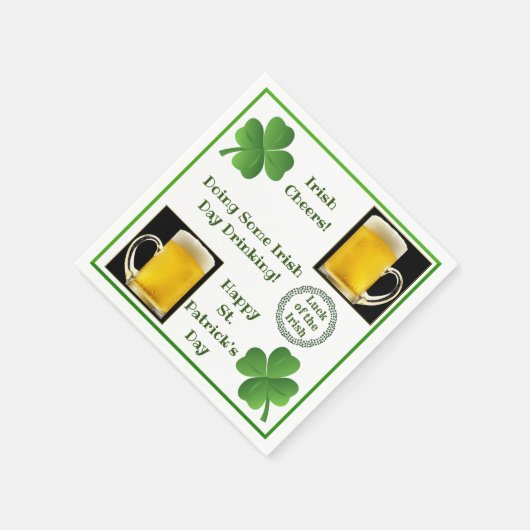 Funny St. Patrick's Day Quotes Beer Kleeblatt Part Serviette (Ecke)