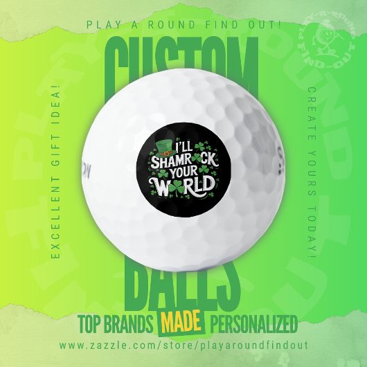 Funny St. Patrick's Day Shamrock Clover Titleist Golfball