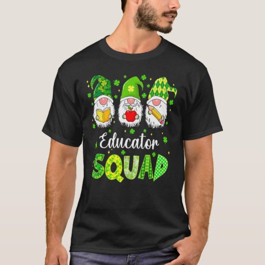 Funny St Patricks Day Shamrock Educator Squad Iris T-Shirt (Vorderseite)