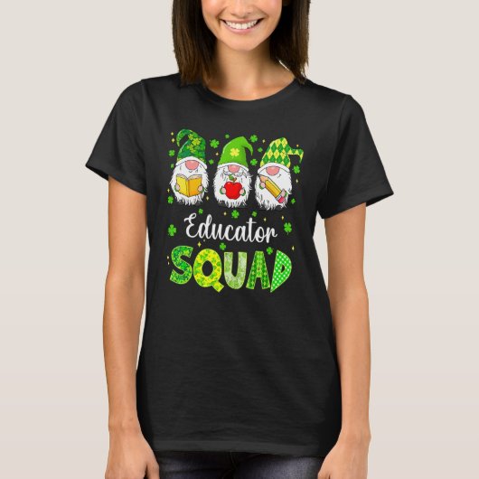 Funny St Patricks Day Shamrock Educator Squad Iris T-Shirt (Vorderseite)