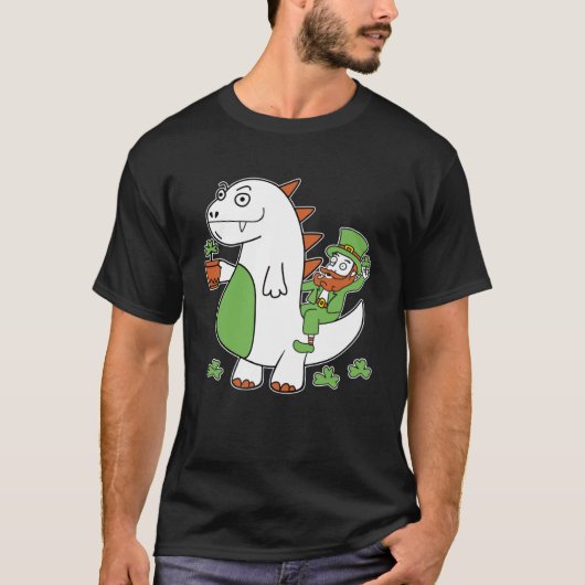 Funny St Patrick's Day Shirt Leprechaun Dragon Clo (Vorderseite)