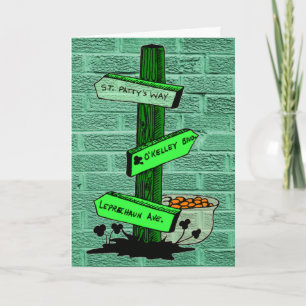Funny St. Patrick's Day Sign Post Card Karte
