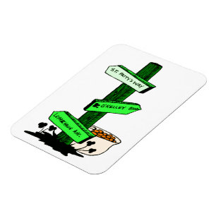 Funny St. Patrick's Day Sign Post Flexible Magnet