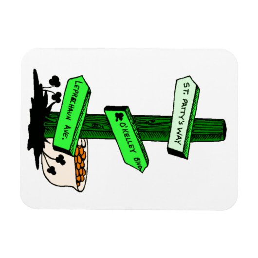 Funny St. Patrick's Day Sign Post Flexible Magnet (Horizontal)