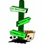 Funny St. Patrick's Day Sign Post Skulptur Freistehende Fotoskulptur<br><div class="desc">This funny St. Patrick's Day Sign Post design shows signs posted for St. Patty's Way,  O'Kelley Blvd.,  and Leprechaun Ave. with a post filled with gold. The image is available for a variety of products. Text adding is optional.</div>