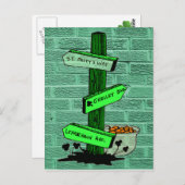 Funny St. Patrick's Day Sign Postcard Postkarte (Vorne/Hinten)