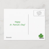 Funny St. Patrick's Day Sign Postcard Postkarte (Rückseite)