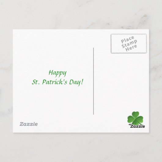 Funny St. Patrick's Day Sign Postcard Postkarte (Rückseite)
