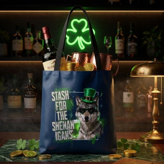 Funny St Patricks Day Stash For Shenanigans Tasche
