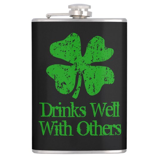 Funny St Patrick's Day trinken Zitat 8 oz Flasche Flachmann (Vorderseite)