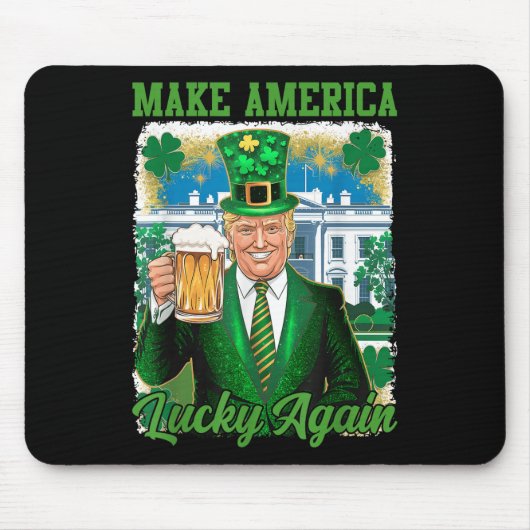 Funny St Patricks Day Trump White House Irish Beer Mousepad (Vorne)