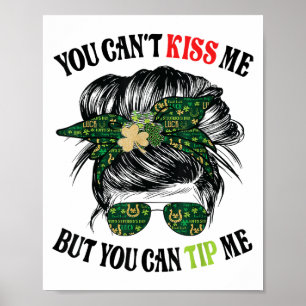 Funny St Patricks Day Waitress Barkeeper Ti Poster