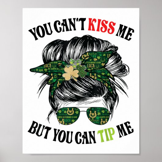 Funny St Patricks Day Waitress Barkeeper Ti Poster (Vorne)