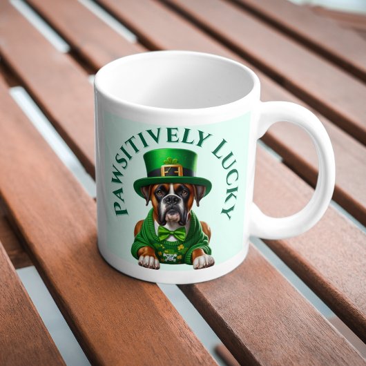 Funny St Patrick's Dog Pawsitive Lucky Kaffeetasse